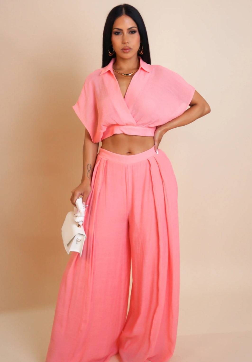 Vanessa Wide Leg Pants Set - My Sexy Black