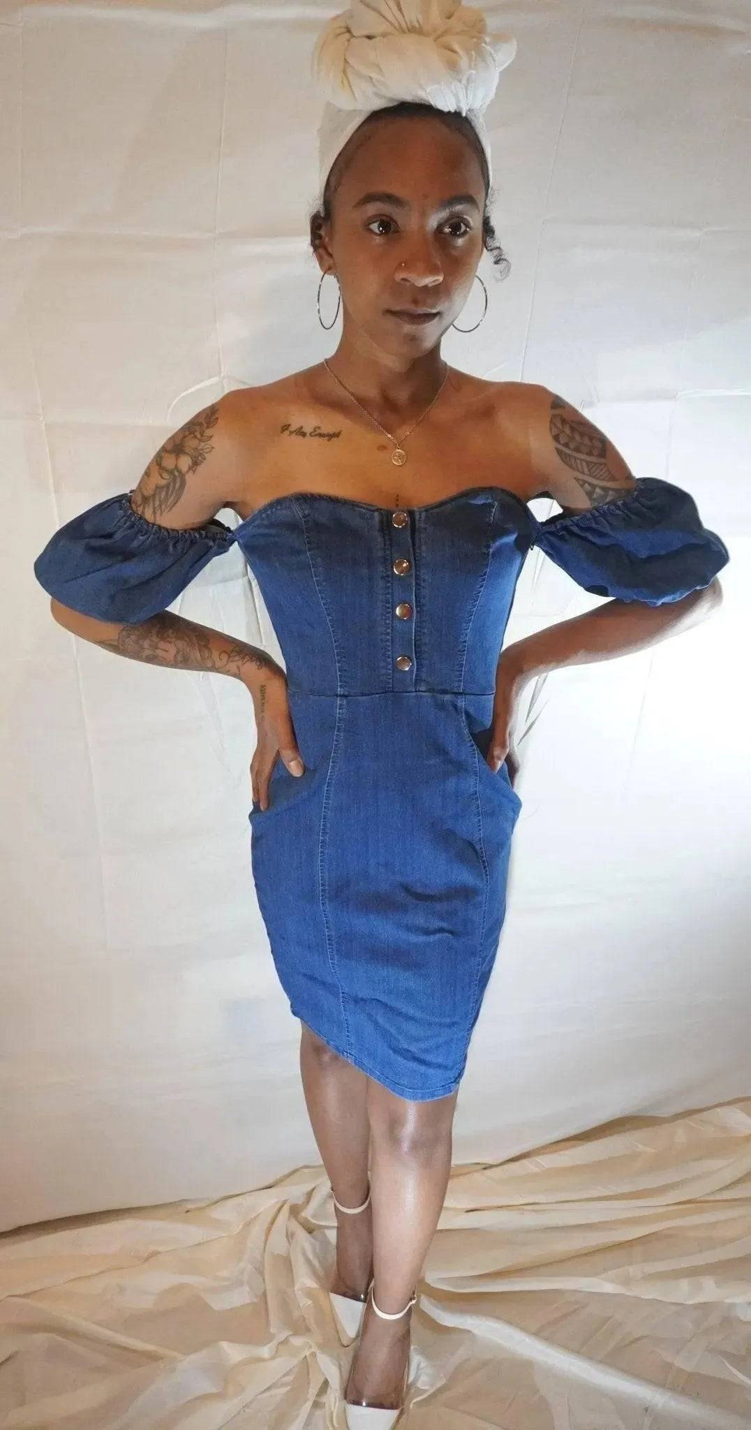 Denim Mini Dress.