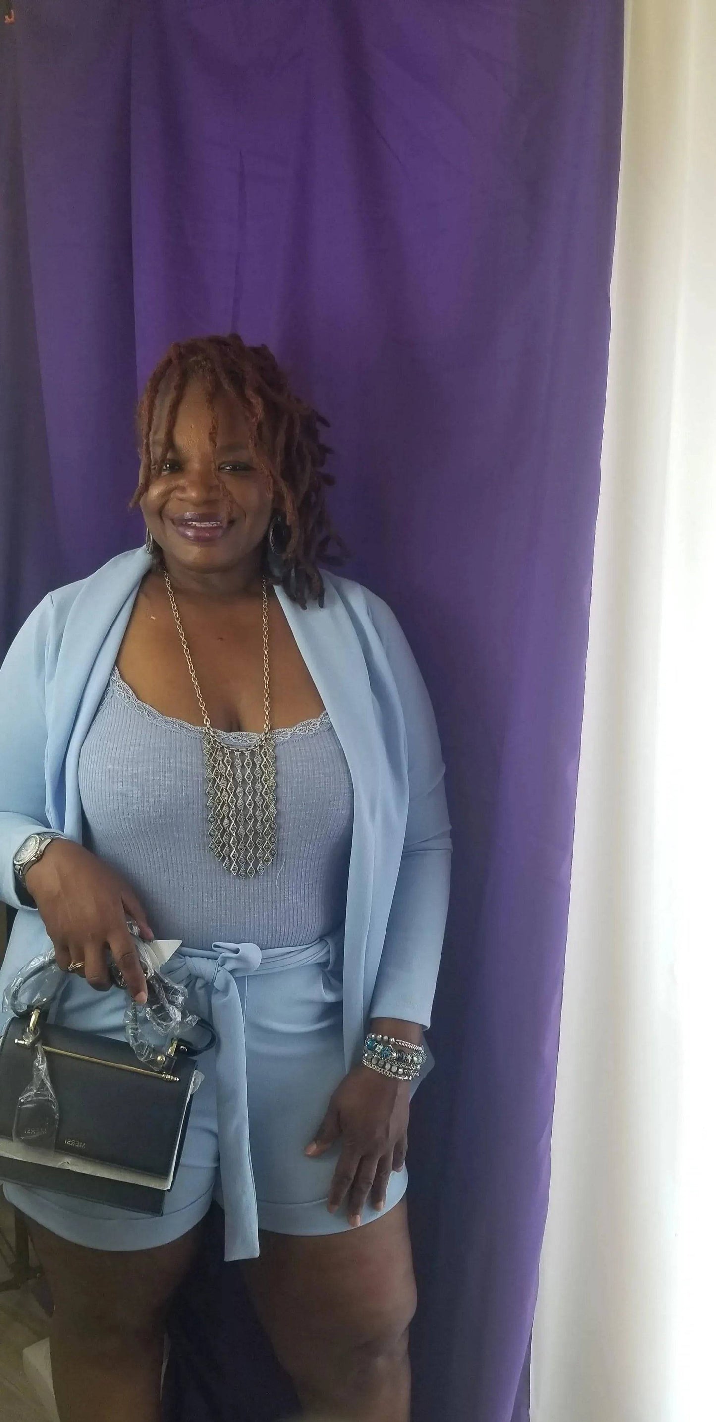 Kamyri Plus Size Short Set-Light Blue.