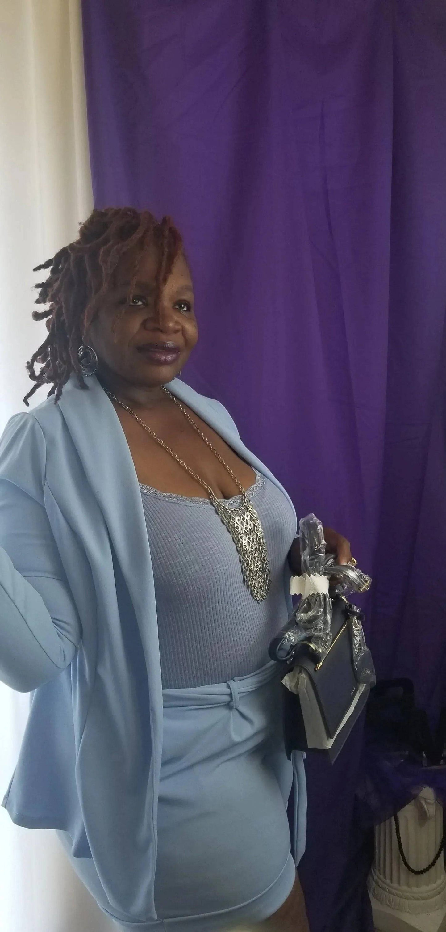 Kamyri Plus Size Short Set-Light Blue.