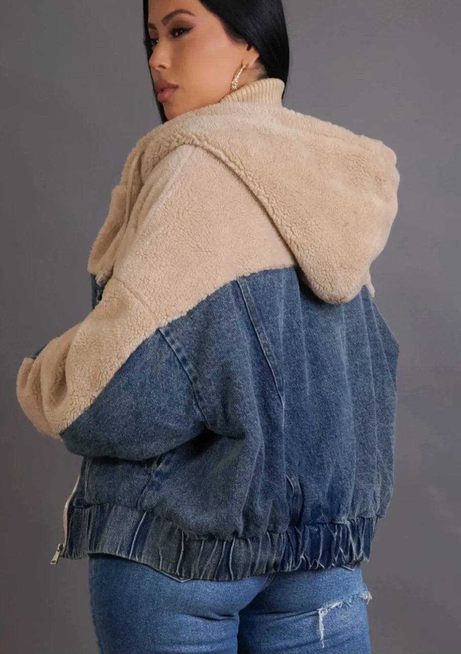 Winnie Cozy Hoodie Jacket-Khaki - My Sexy Black