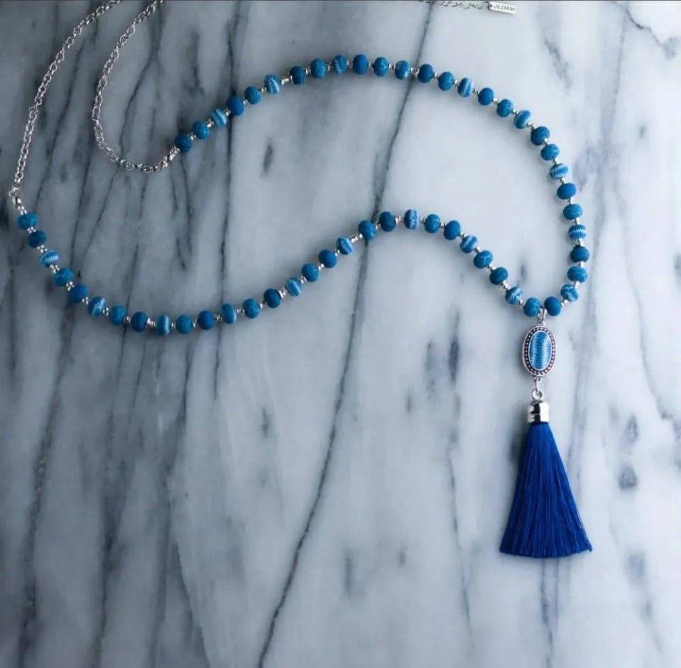 Tassel Beaded Necklace-Coral Crush.