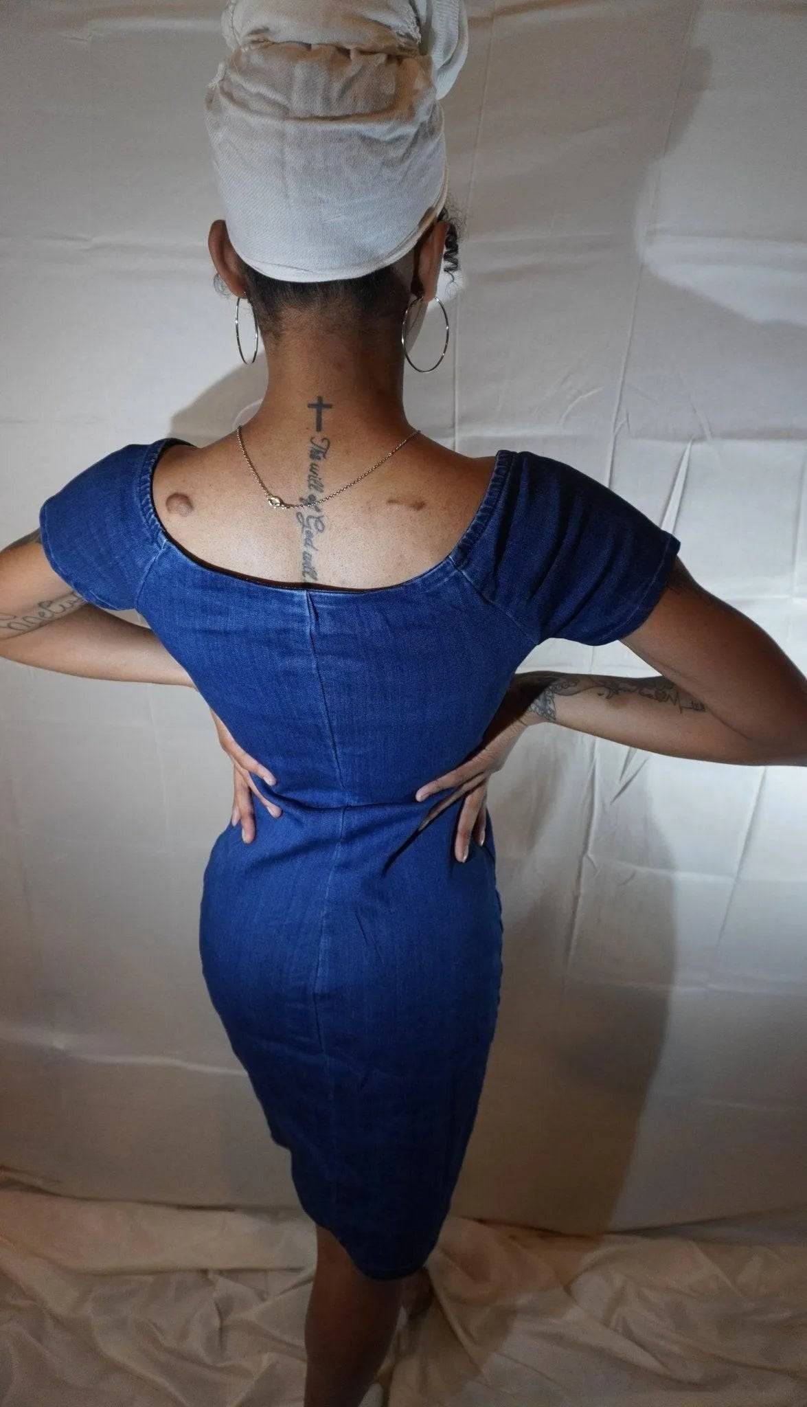 Zapper Denim Zip Front Dress.