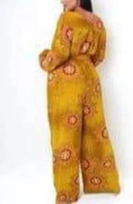 Plus size mustard jumpsuit from My Sexy Black, featuring a stylish, comfortable design perfect for casual wear.