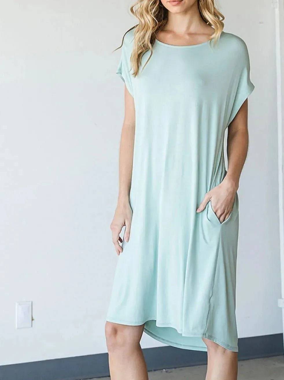 Back Tie Mini Dress- Sage.