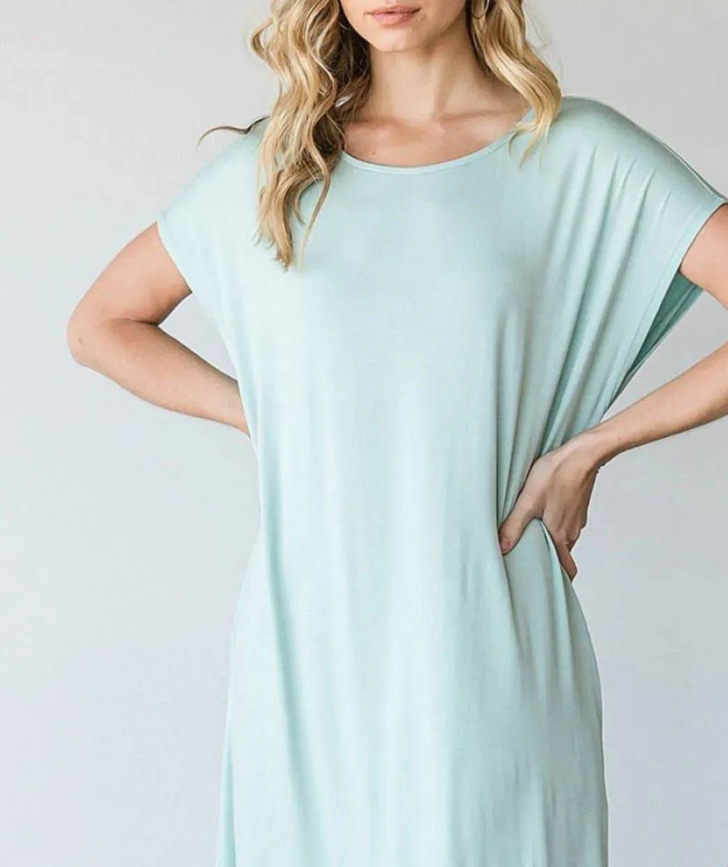 Back Tie Mini Dress- Sage.