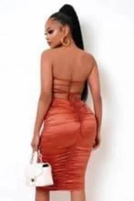 Betta Have MY Money Midi Dress-Rust.