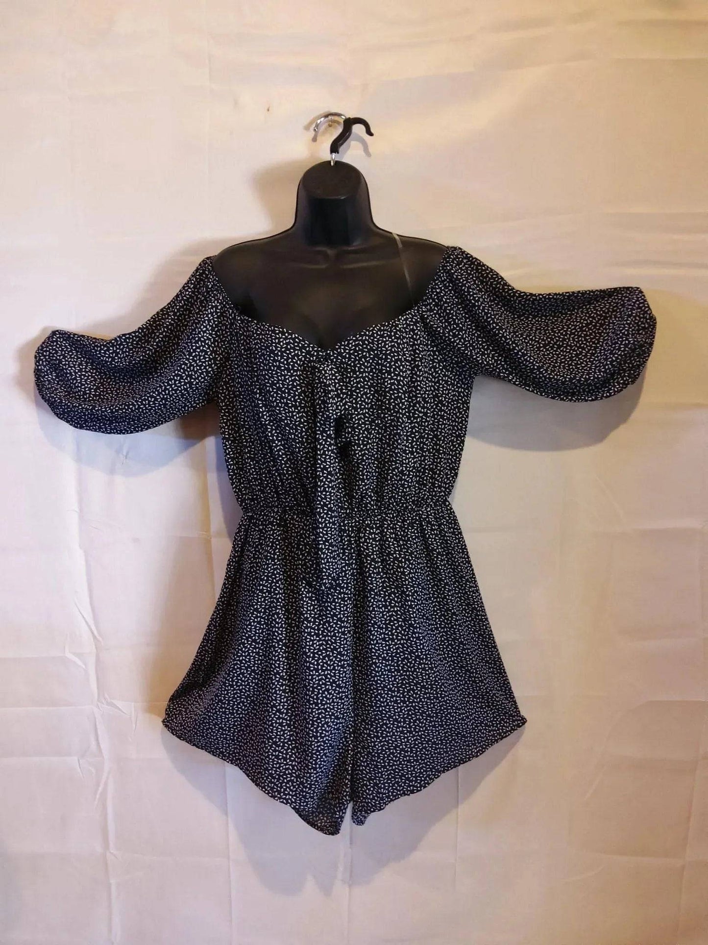 Black Print Romper.