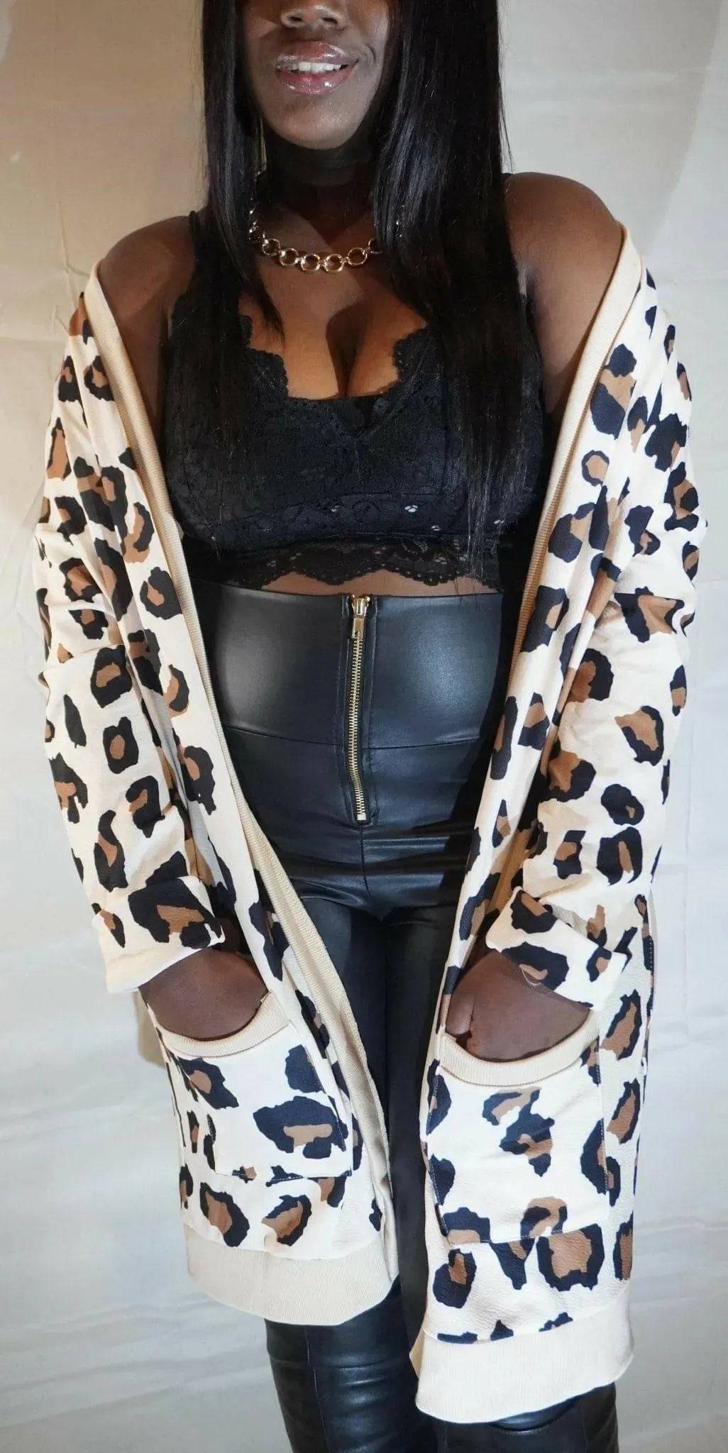 Brown Print Cardigan.