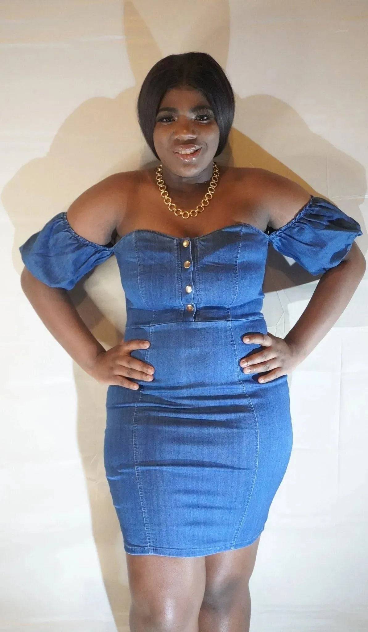 Denim Mini Dress.