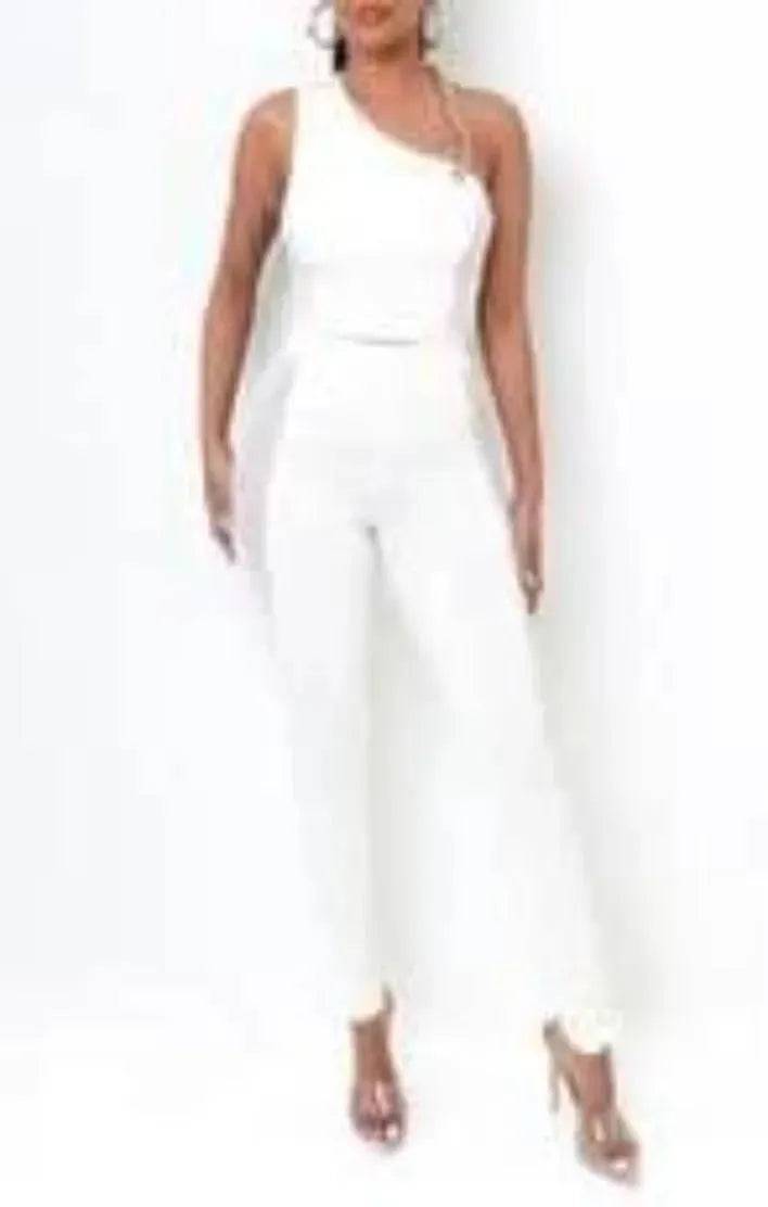 Don't Call My Name Two Piece Pant Set - White.