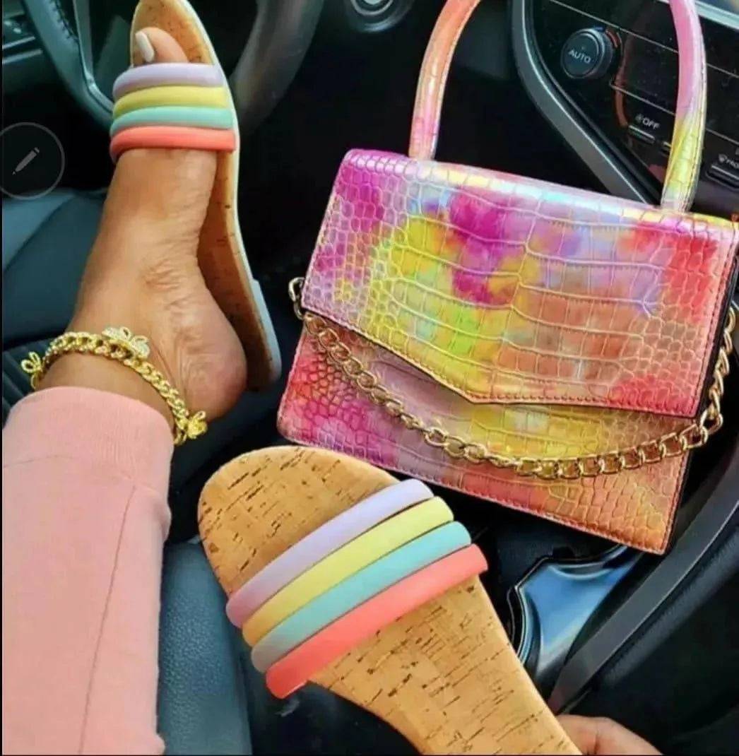 Fashionable Handbag with Matching Sandals.