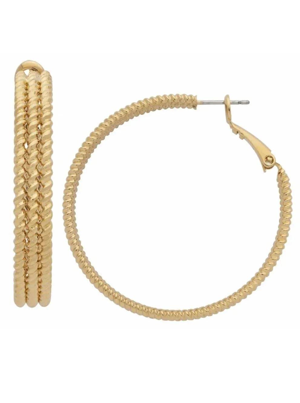 Gold knot rope hoop earrings from My Sexy Black Boutique, featuring stylish and elegant jewelry design.
