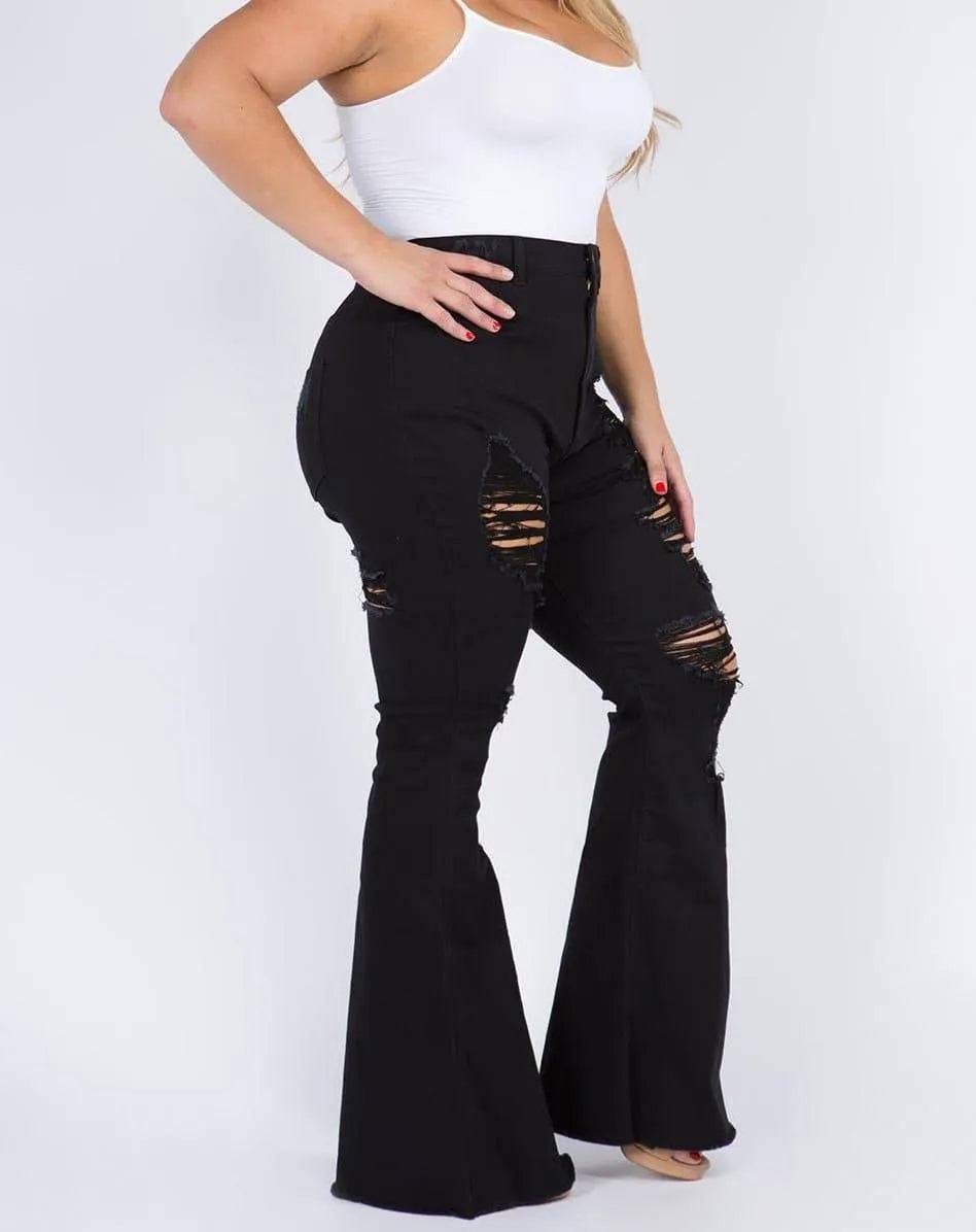 Plus Mama Tee Black Jeans from My Sexy Black Boutique, stylish black denim jeans with a comfortable fit.