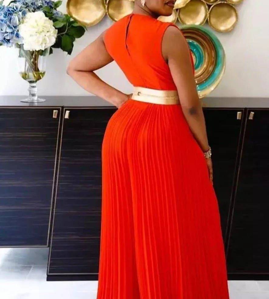 Peaches Night Date Jumpsuit-Red.