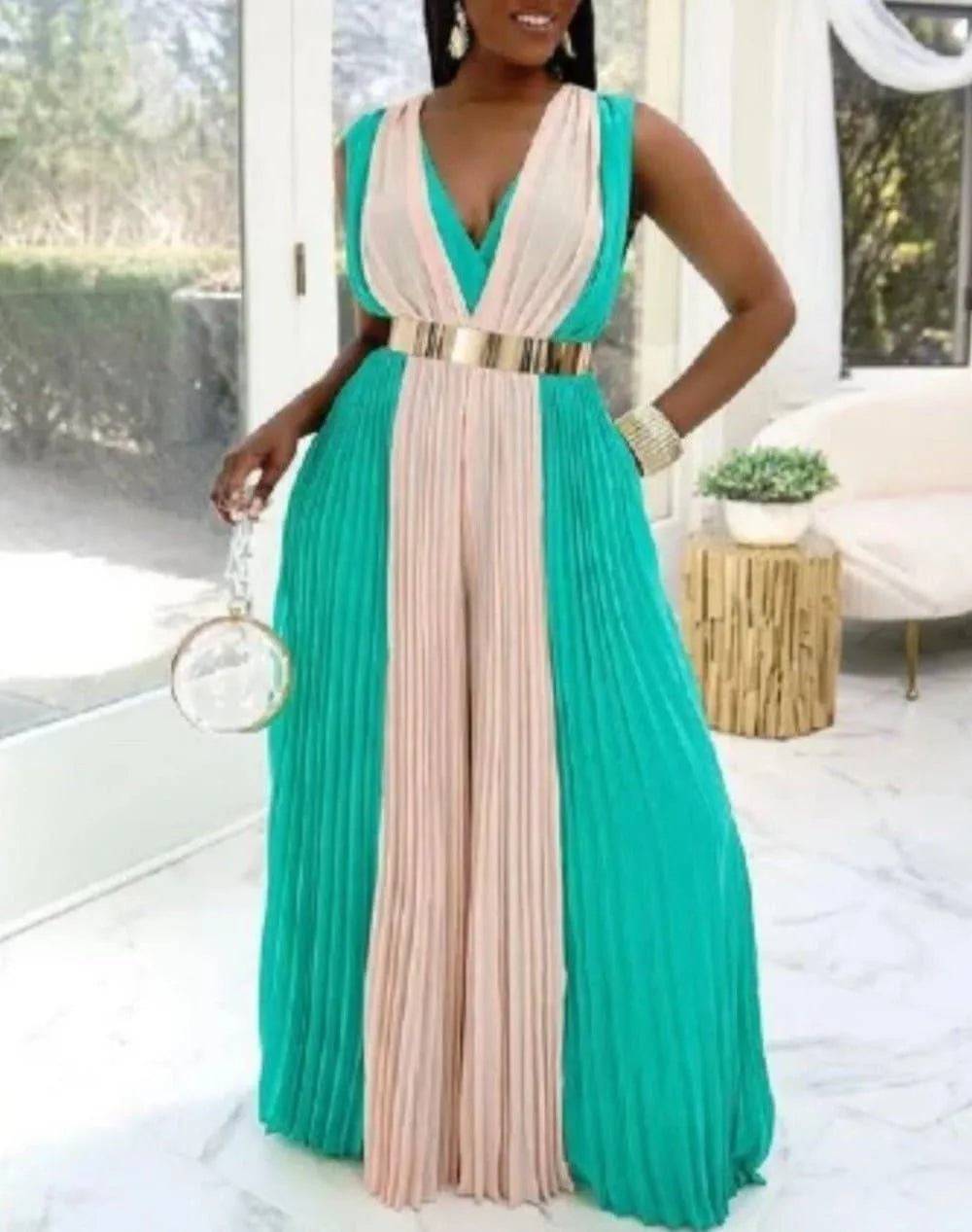 Peaches Night Date Jumpsuit-Red.