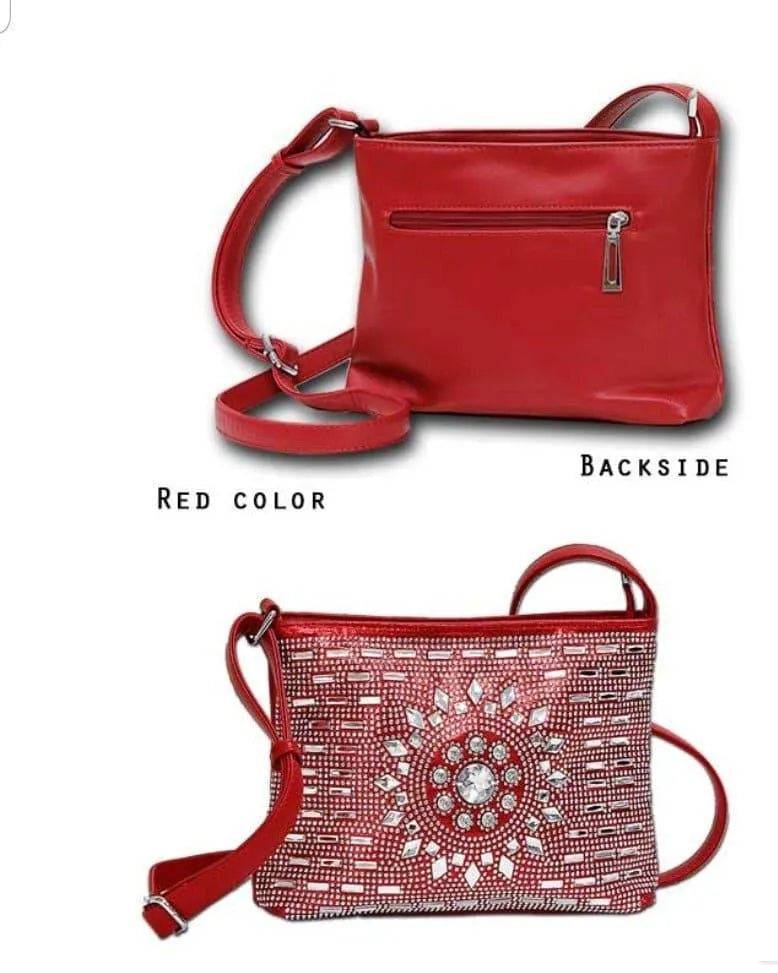 Petra Crossbody With Jewels And Stones-RED.