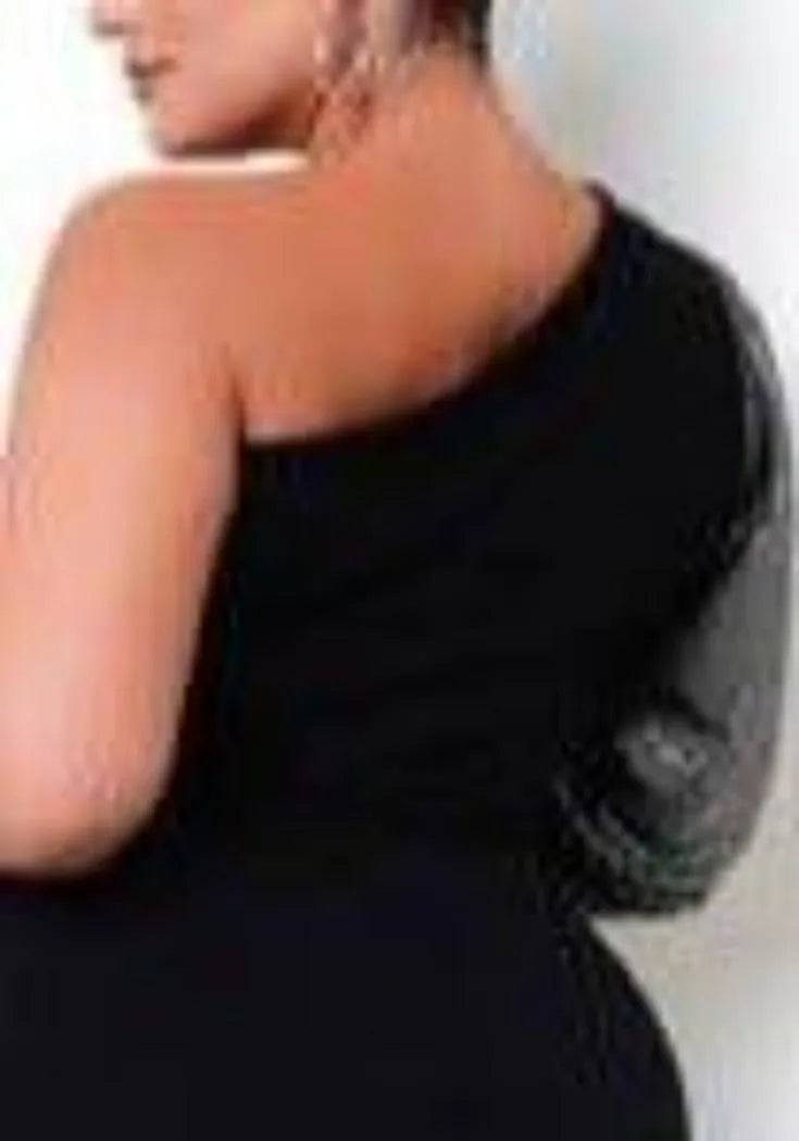 Plus Size Sparkling Top-Black.