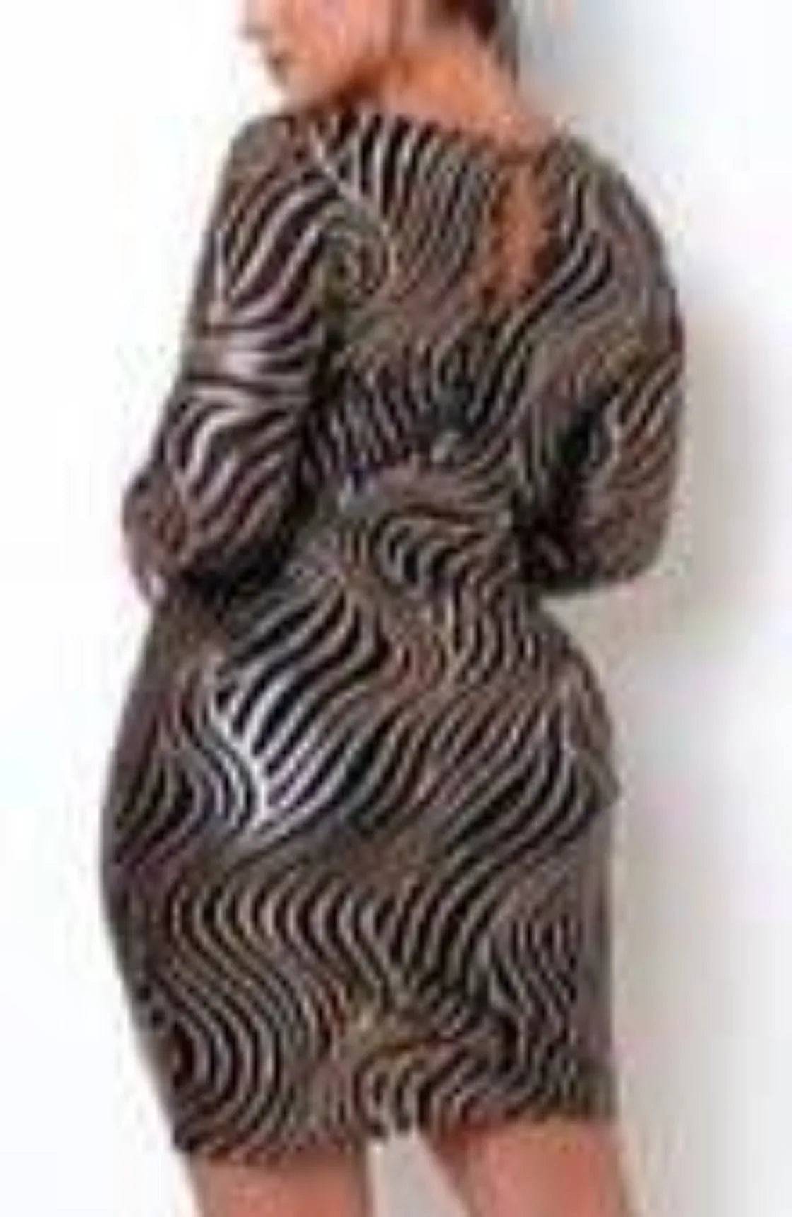 Plus Size Swirl Mini Dress-Black.