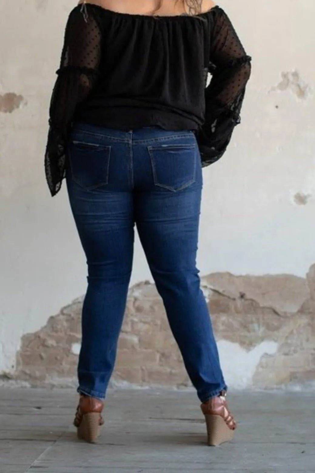 Reanna Plus Jeans-Mid Wash.