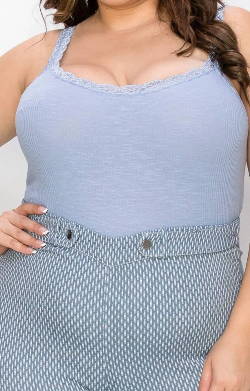 Remi Trim Bodysuit-Denim.