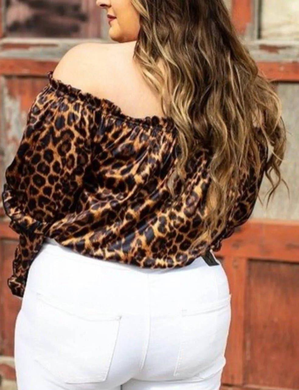 Sexy Black Leopard Plus Bodysuit.