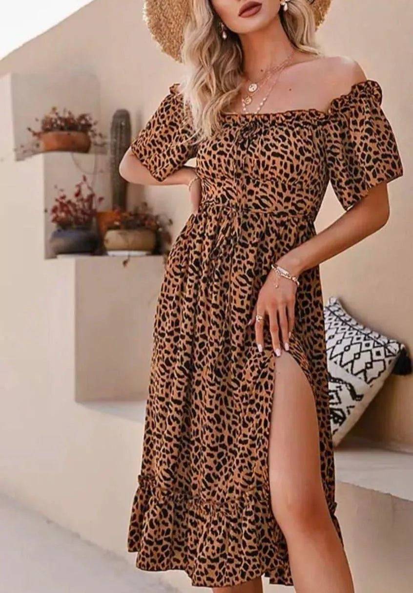 Show Me Now Mid Dress-Leopard.