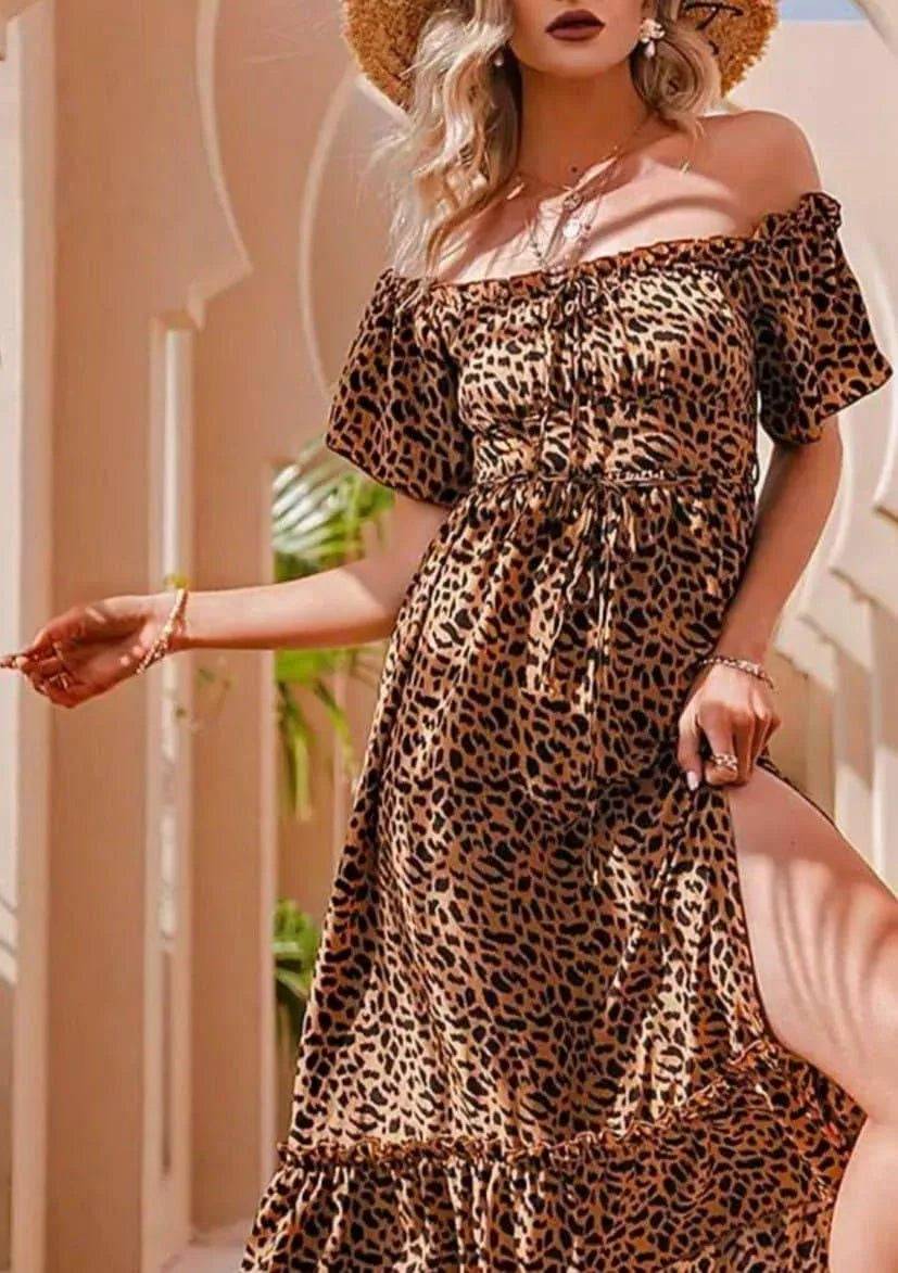 Show Me Now Mid Dress-Leopard.
