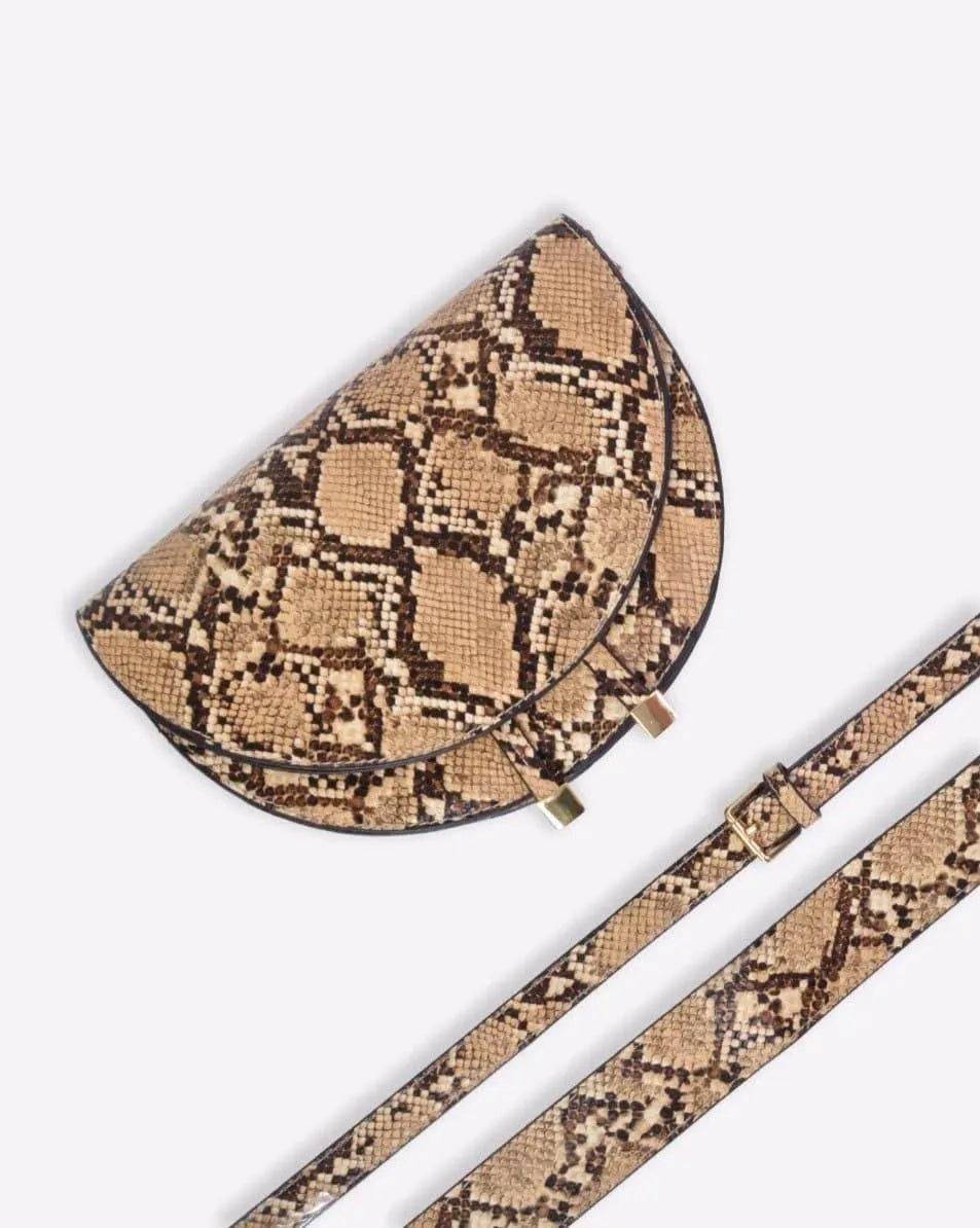 Snake Love Mersi Vegan Handbag-Brown.