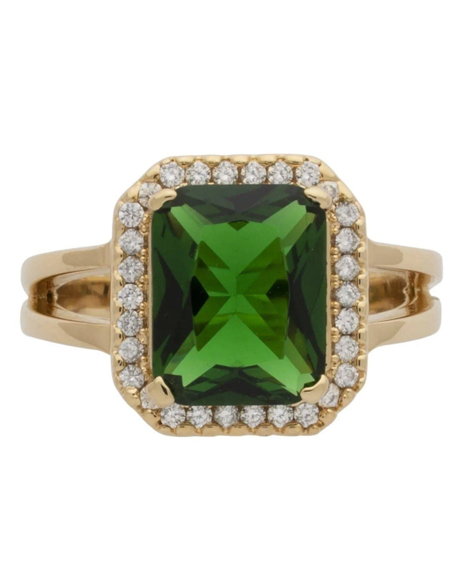 Square CZ Emerald ring by My Sexy Black Boutique featuring a sparkling emerald-cut cubic zirconia gemstone on a silver band.