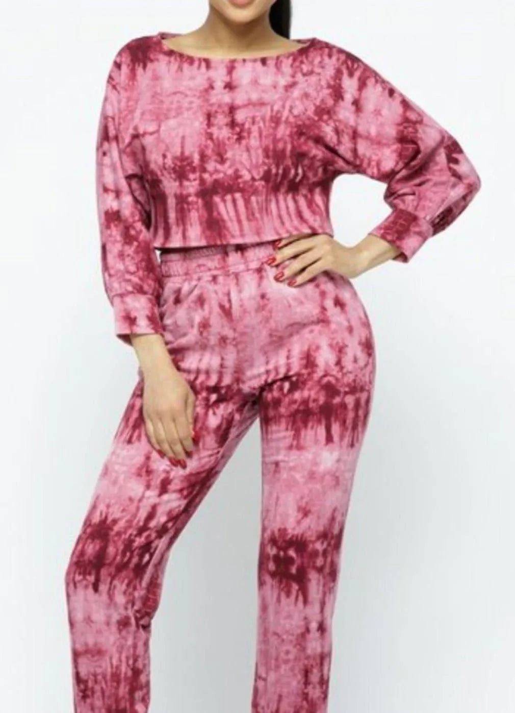 Tee-Wee Fleece Set-Burgundy.