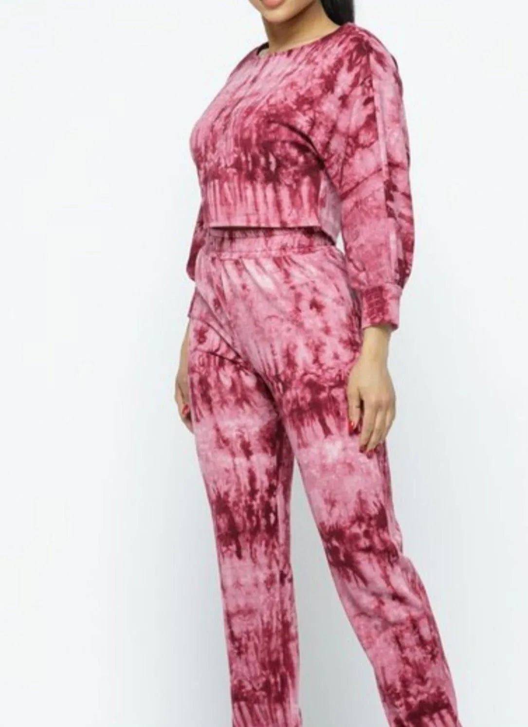 Tee-Wee Fleece Set-Burgundy.