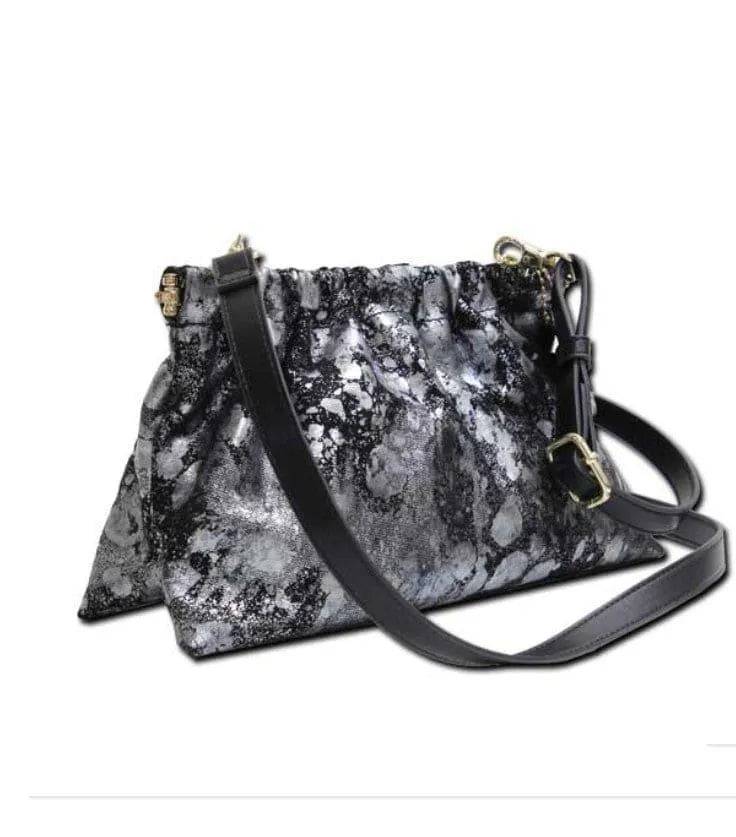 UNIQUE GENUINE LEATHER CROSSBODY HANDBAG-PURPLE.