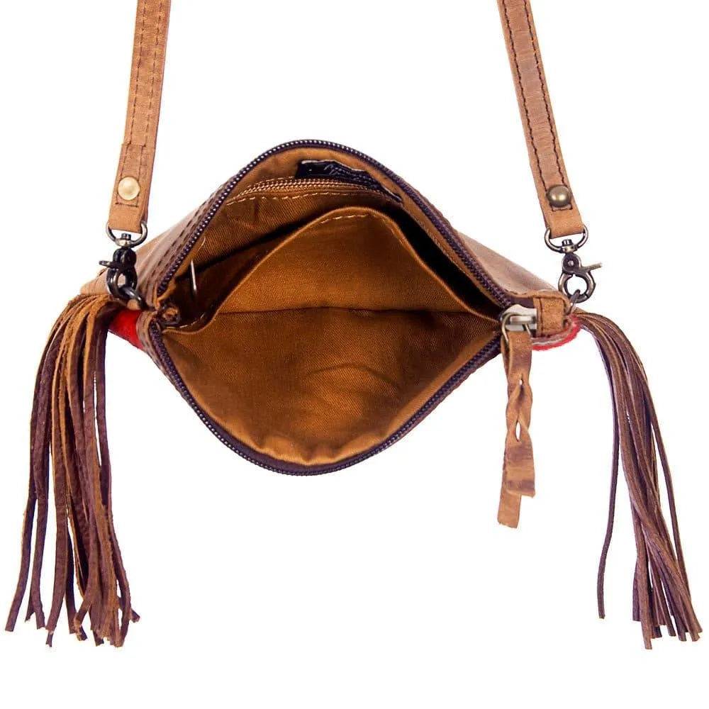Western Leather Crossbody-Red.