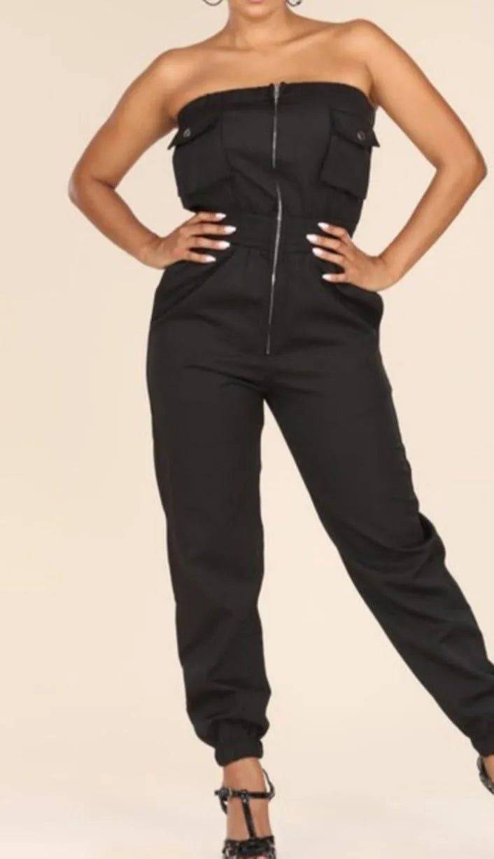 Wisper My Name Strapless Jumpsuit.