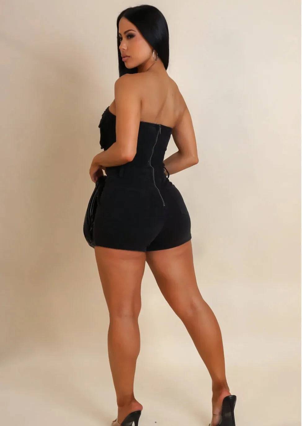 Give It Up Romper - My Sexy Black 