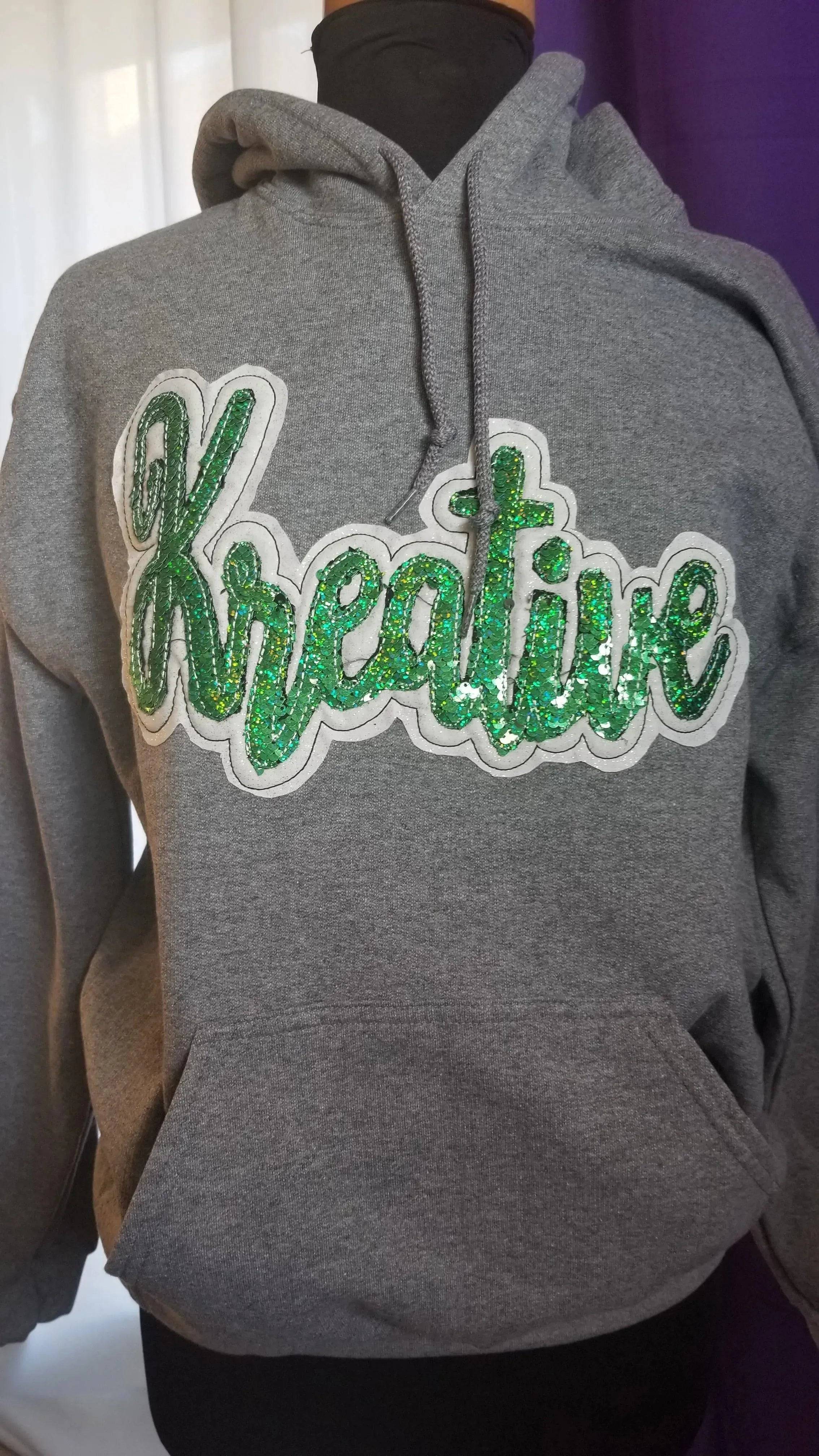 Double Stacked Cursive Kreative Sweatshirt/Hoodie.