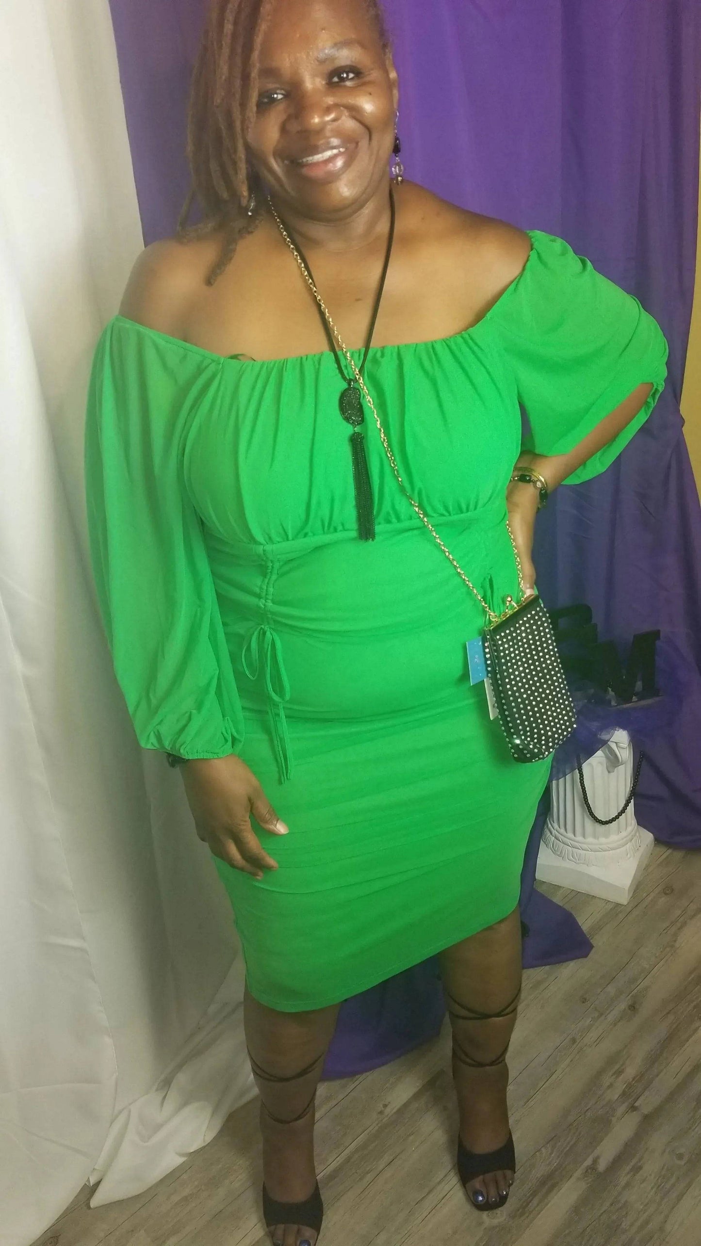Hottie Dreams Two Piece Skirt Set-Green.