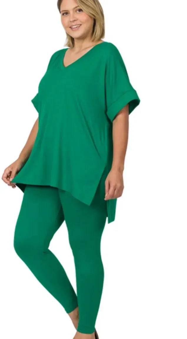 Kayla Microfiber Loungewear Set-Bright Blue.