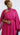 Fuchsia My Little Mini Plus Dress by My Sexy Black displayed on a hanger, showcasing its vibrant color and stylish mini length.