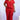 Shine Bright V -Neck Top Pants Set-Red