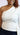 Plus Size One-Shoulder White Top with Waist Strap - My Sexy Black 