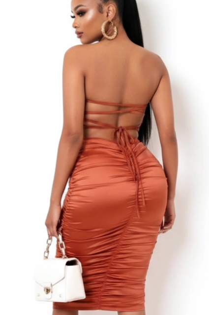 Betta Have MY Money Midi Dress-Rust