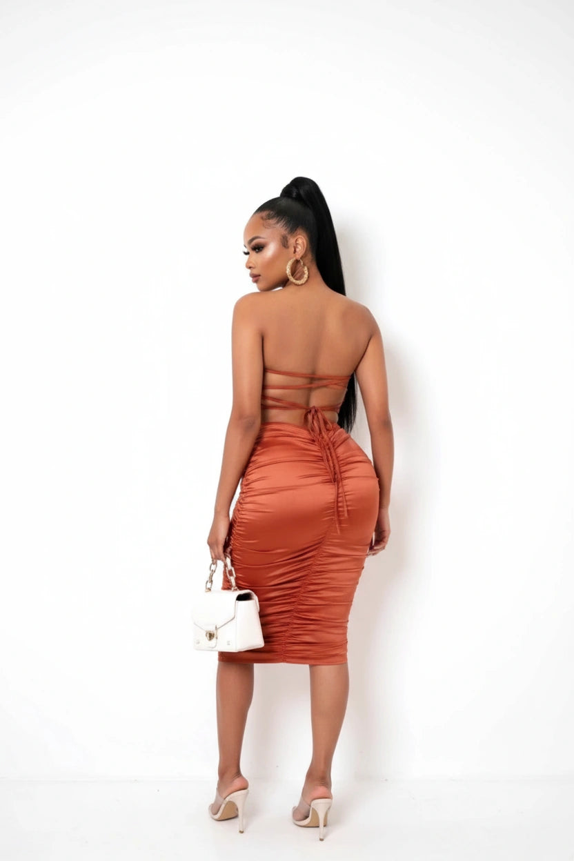 Betta Have MY Money Midi Dress-Rust