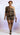 Brown two piece plus size women short set top with one shoulder