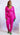 Hot pink Pretty Girl Rouched Set by Black Pearl Clothing featuring a fitted top and matching skirt with ruching details.