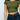 Olive green Love Me crop top for women by My Sexy Black, stylish shirt featuring a fitted design and short sleeves.