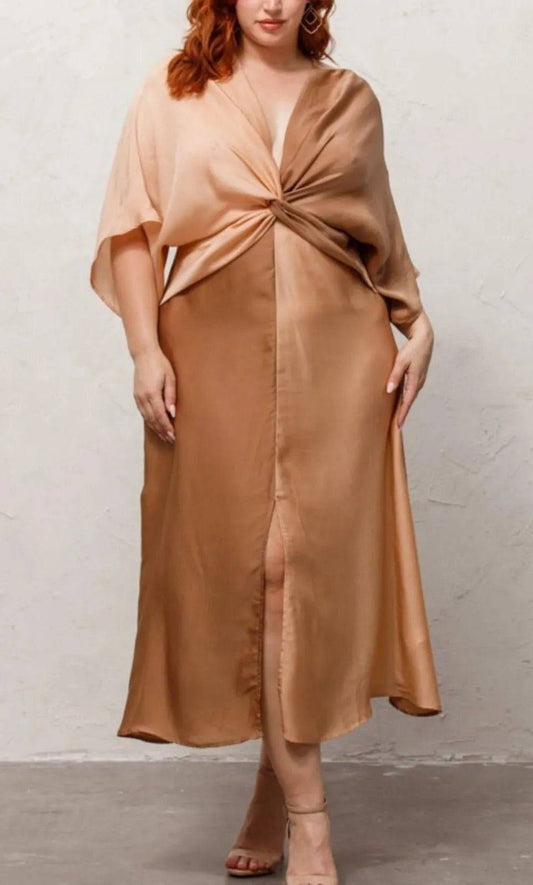 Elegant Mrs Taupe Brown Maxi Dresses for Women | Mysexyblack