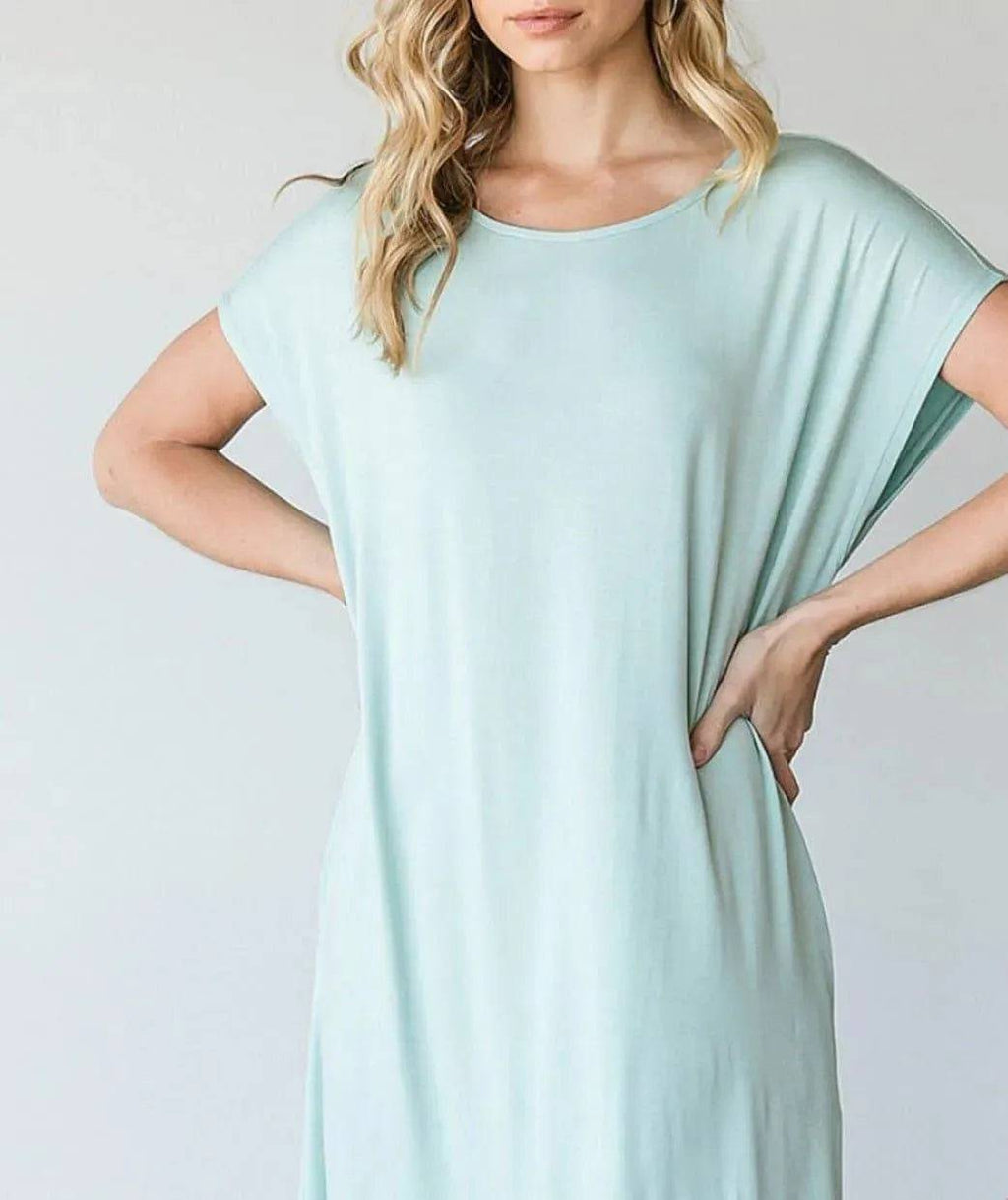 Back Tie Mini Dress- Sage.