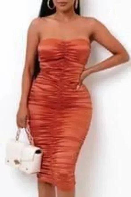 Betta Have MY Money Midi Dress-Rust.